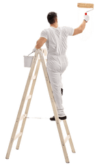 Download Hd Man - Nicepngcom Man On Ladder Png