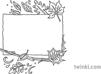 Mindfulness Colouring Autumn Falling Leaves Portrait Ks1 - Line Art Png