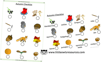 Free Autumn Items Checklist Printable Early Yearsey Eyfs - Autumn Items Png