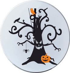 Round Wall Clock With Printing Halloween Tree - FÃ¡ceis DecoraÃ§Ã£o Simples De Halloween Png