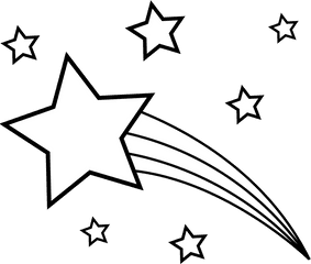 Shooting Star Png - Shooting Stars Clipart Black And White