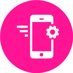 Deep Pink Mobile Marketing 2 Icon - Marketing Icon In White Png