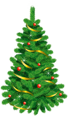 Transparent Green Deco Christmas Tree Clipart - Cartoon Transparent Background Christmas Tree Png