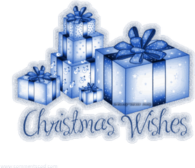 Christmas Gift Photo Picture Sticker Gif - Cadeau De Noel Bleu Png