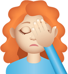 Gingermoji Kristina Caizley - Red Head Face Palm Emoji Png