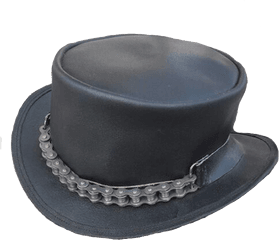 Steampunk Chain Driven Leather Top Hat Full Size Png - Costume Hat