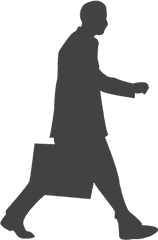 Business Executive Walking Silhouette - Transparent Png Silhouette Man Walking With Briefcase