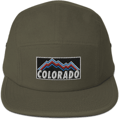 Colorado Retro Mountains Logo Five Panel Cap - Baseball Cap Png