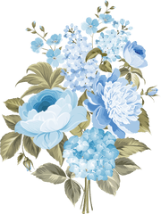 Blue And White Flowers Png Image - White And Blue Flowers Png