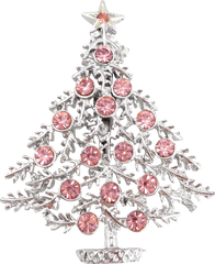 Download Vintage Pink Rhinestone Christmas Tree Signed - Christmas Ornament Png