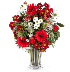 Red Roses And Wildflowers - Mazzo Fiori Di Campo Png