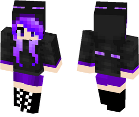 Download Enderman Girl Minecraft Skin - Minecraft Ender Girl Skin Png