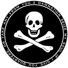 Download Hd Pirate Flag Transparent Png - Skull