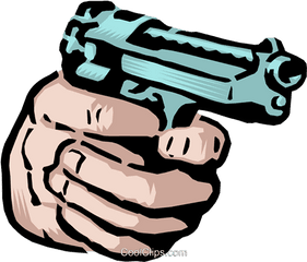 Hand Holding A Gun Royalty Free Vector - Cartoon Gun Hand Png