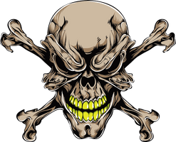 Tattoo Prints Skull Brown Bones Vector Human - Free PNG