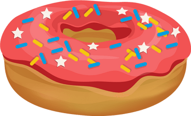 Donuts Clipart Powdered Transparent Free - Donut Clipart Png