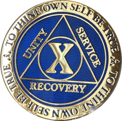 10 Year Aa Medallion Reflex Blue - Emblem Png