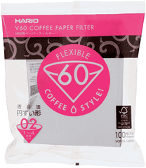 Hario V60 02 Filter Paper White U2013 100 Sheets - Hario V60 Filters Png