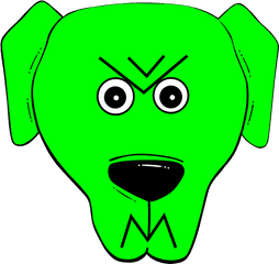 This Free Clip Arts Design Of Green Angry 2 - Cartoon Dog Cartoon Dog Face Png