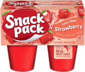 Strawberry Snack Pack - Snack Pack Strawberry Jello Png