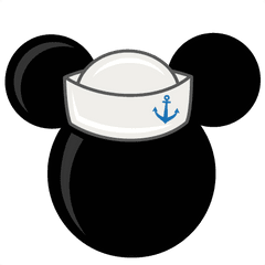 Mouse Head With Sailor Hat Freebies - Going On A Disney Cruise Png