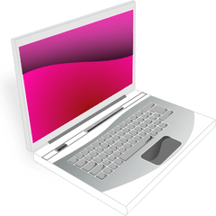 Laptop White Pink - Cartoon Laptops Transparent Full Size Cartoon Laptop Transparent Png