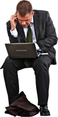 People Cutout - Man In Suit Sitting Png