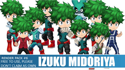 Izuku Midoriya Render - Cartoon Png