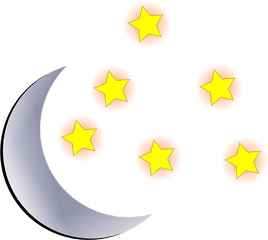 Star Night Sky Clip Art - Lua Estrelas Png