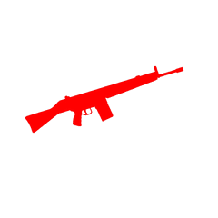 Automatic Weapon Rifle Red - Transparent Gun Clipart Png