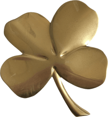 24k Gold Tone Plated Brass Four Leaf Clover Paperweight - Gold Four Leaf Clover Png