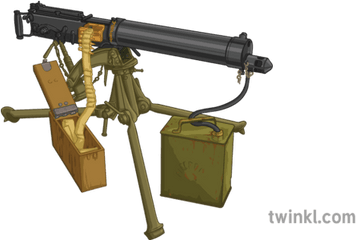 First World War British Vickers 303 Machine Gun Ww1 Weapon - Firearm Png