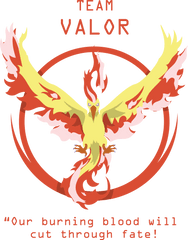 Moltres Pokemon Go Team Valor Sticker - Team Valor Pokemon Go Logo Png