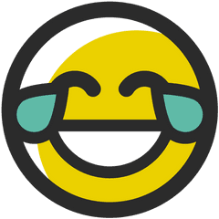 Crying Laughing Colored Stroke Emoticon - Charing Cross Tube Station Png