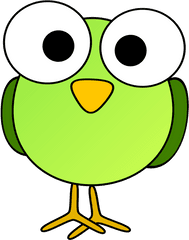 Googly Eye Clipart - Green Bird Clipart Png