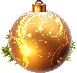 Yellow Christmas Ball Png Clipart Image - Christmas Tree Decoration Ball