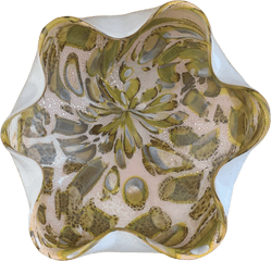Murano Glass Sommerso Confetti Pale Pink Green And Tortoise With Silver Bowl - Ceramic Png