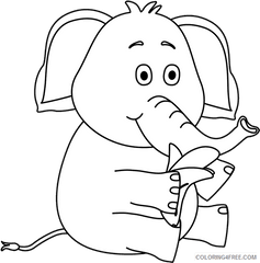 Black And White Elephant Coloring Pages Art Http Printable - Elephant Eating Clipart Black And White Png