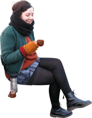 People Drinking Coffee Png Sitting