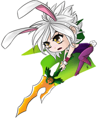 Rengar Drawing Dragon Blade Riven - League Of Legends Anime Drawing Png