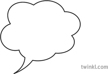 Speech Bubble 9 Black And White - Line Art Png