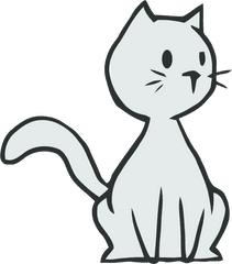 Thinking Cat Clipart Png - Cartoon Cat Easy To Draw