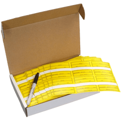 Download Yellow Square Stock Tags With Sharpie Pens - Wood Wood Png