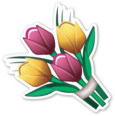 Bouquet Emoji Stickers Emoticon - Emoji Ramo De Flores Png