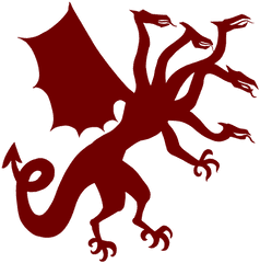 Heraldry Emblem Five Headed Dragon Silhouette - Transparent Five Head Dragon Logo Png