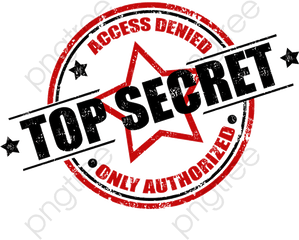 Retro Black And Red Top Secret Stamp Clipart - Shhh Png