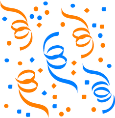 Party Vector Png - Blue And Orange Confetti Transparent Confetti Clipart
