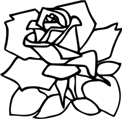 Zeimusu Red Rose Black White Line Art Tattoo Tatoo Flower - Rose Outline Png Transparent