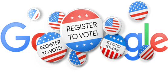 Google Doodle Aims To Help Button Up Your Voter Registration - Google Register To Vote Png