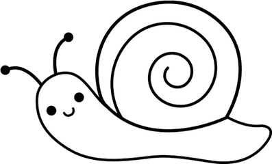 Png Snail Black And White Transparent - Cute Snail Drawing